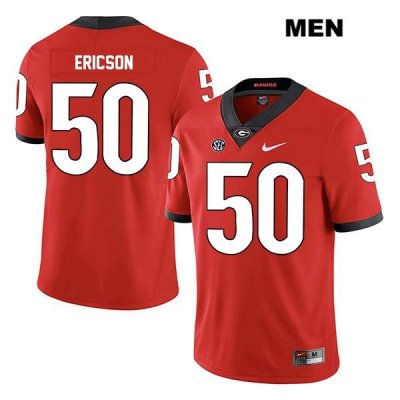 Men's Georgia Bulldogs NCAA #50 Warren Ericson Nike Stitched Red Legend Authentic College Football Jersey GTF7854TL